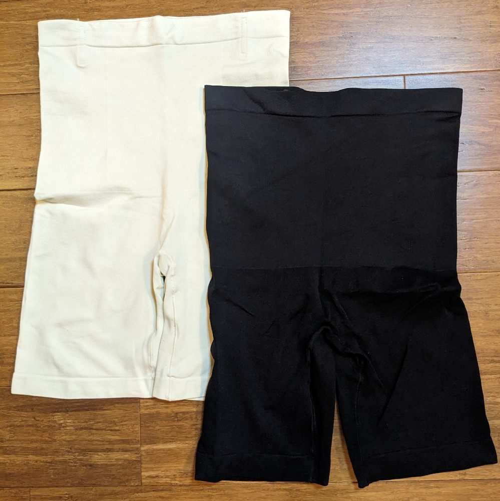 Two Shapermint Empetua All Day Shapewear Shaper Shorts Nude & Black XL/XXL